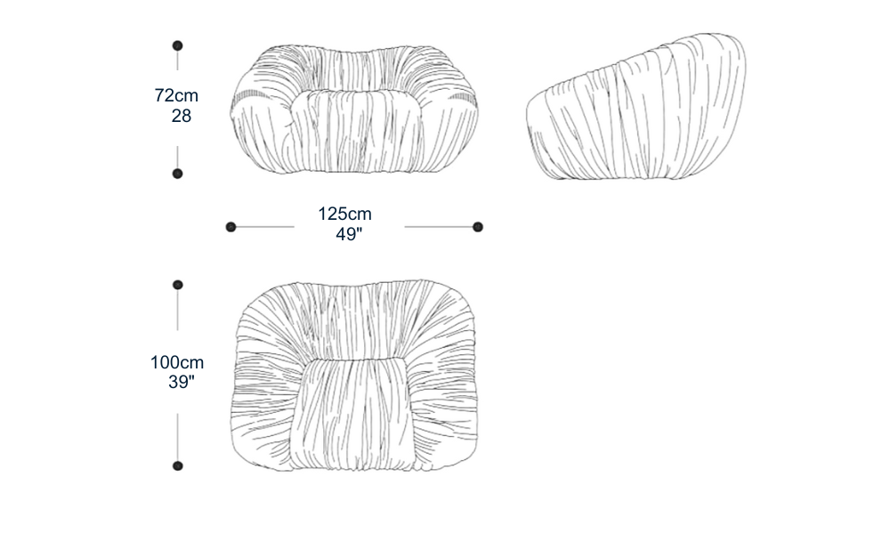 Image of the main dimensions of the product